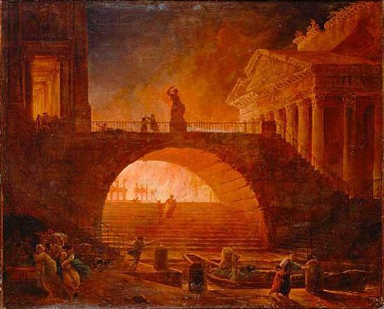 Hubert Robert The Fire of Rome